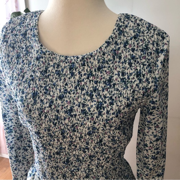 MEADOWS ‘Rose Dress Midi” in white & blue floral - Picture 5 of 9